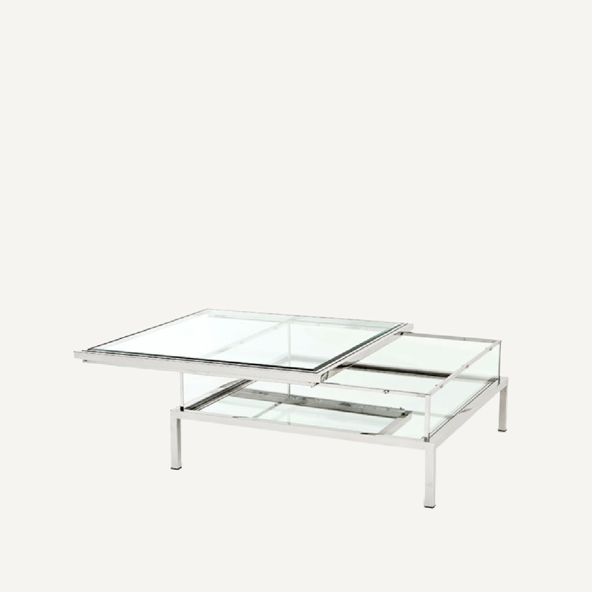 Table basse carée argentée