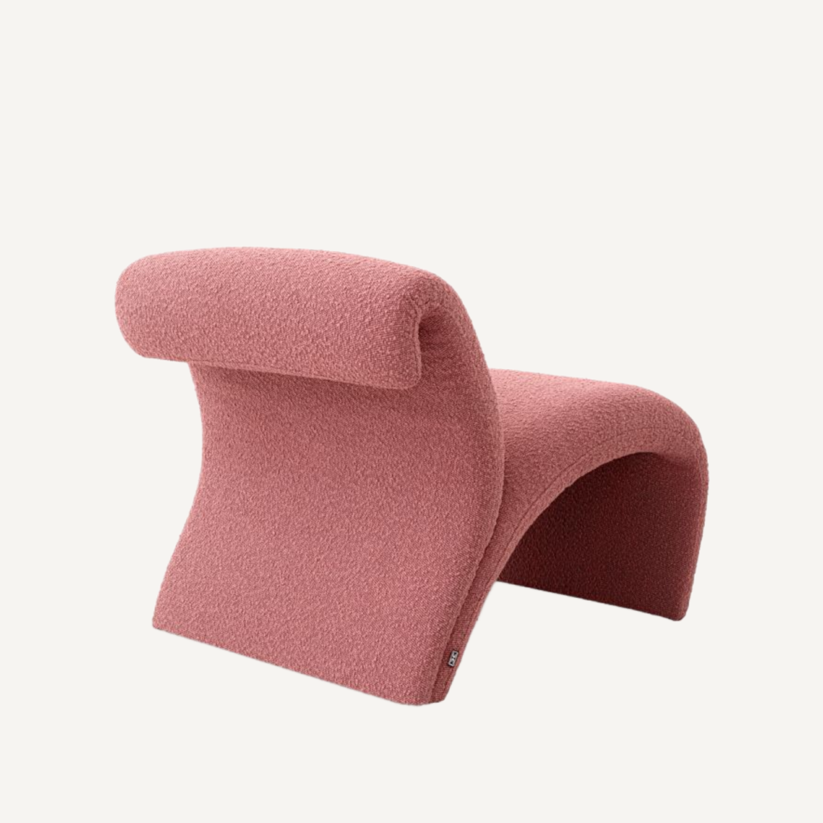Fauteuil bouclé rose