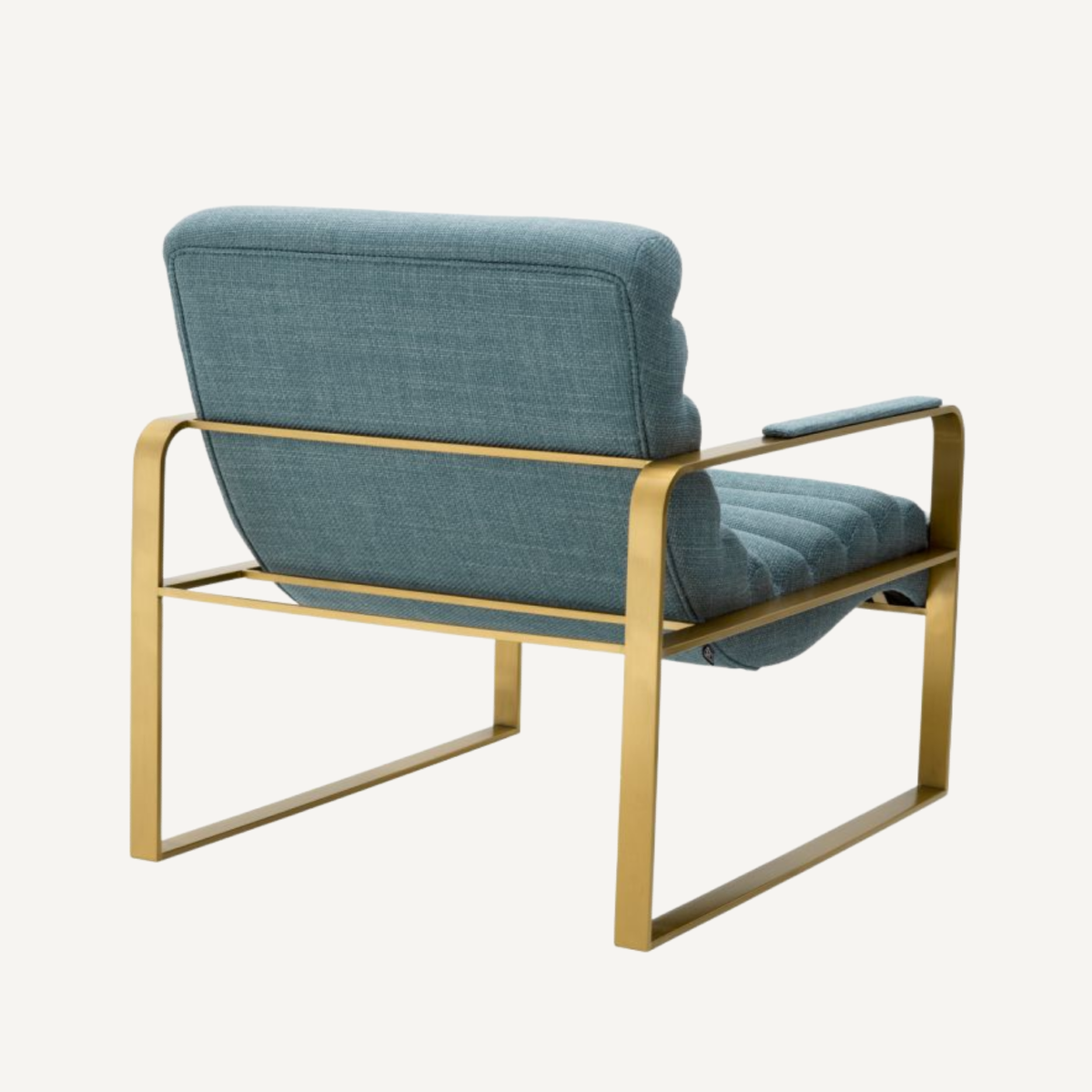 Fauteuil en tissu bleu mer