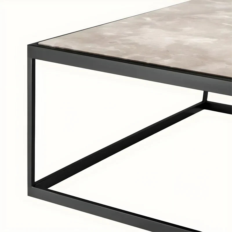 Table d'appoint en bronze et marbre beige Quinta