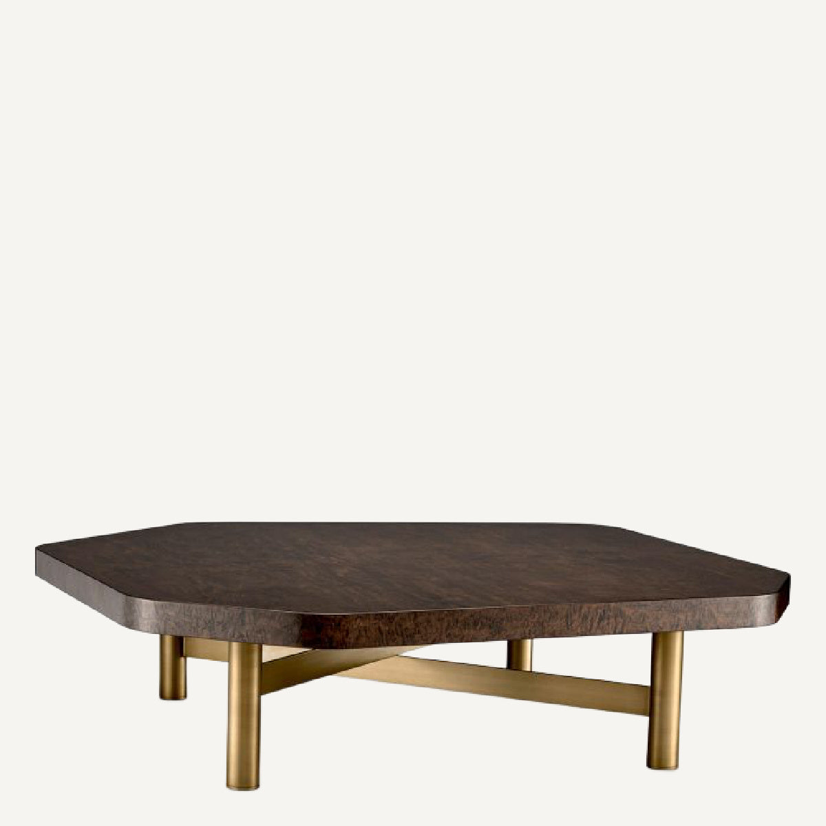 Table basse dorée en érable brillant