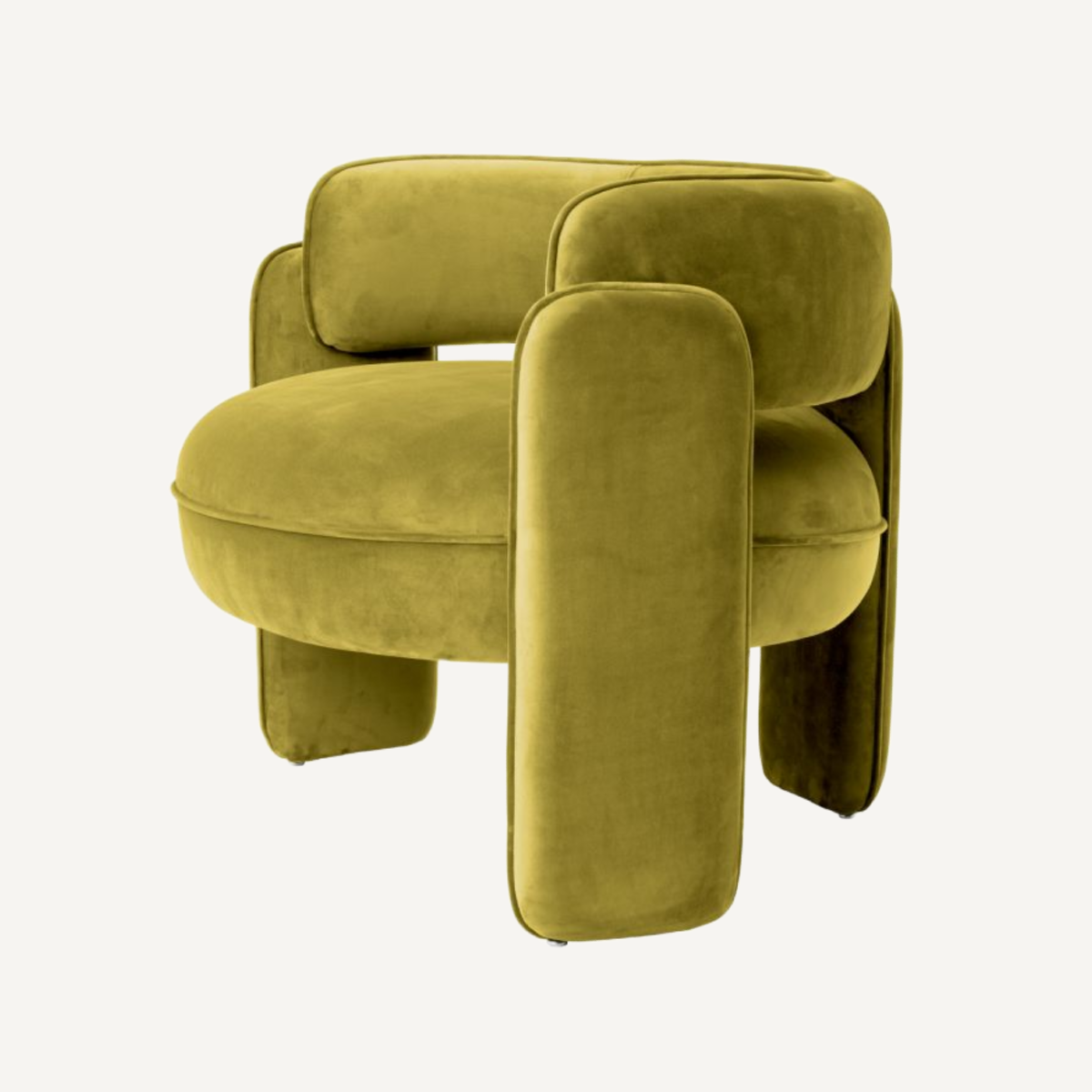 Fauteuil en velours vert