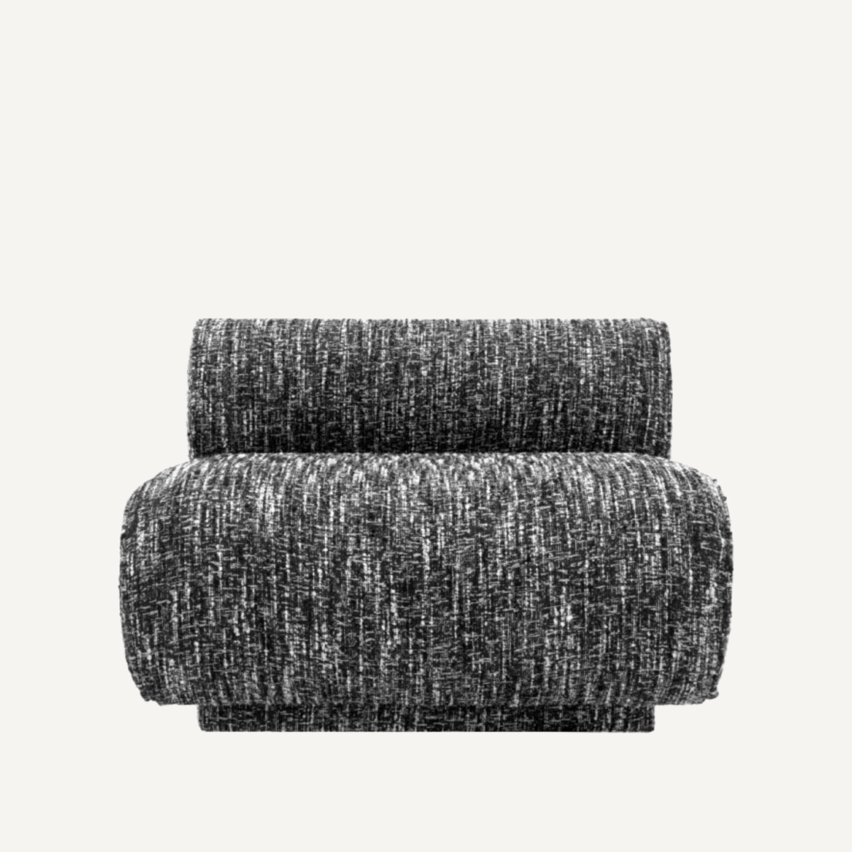 Fauteuil bouclé blanc et noir