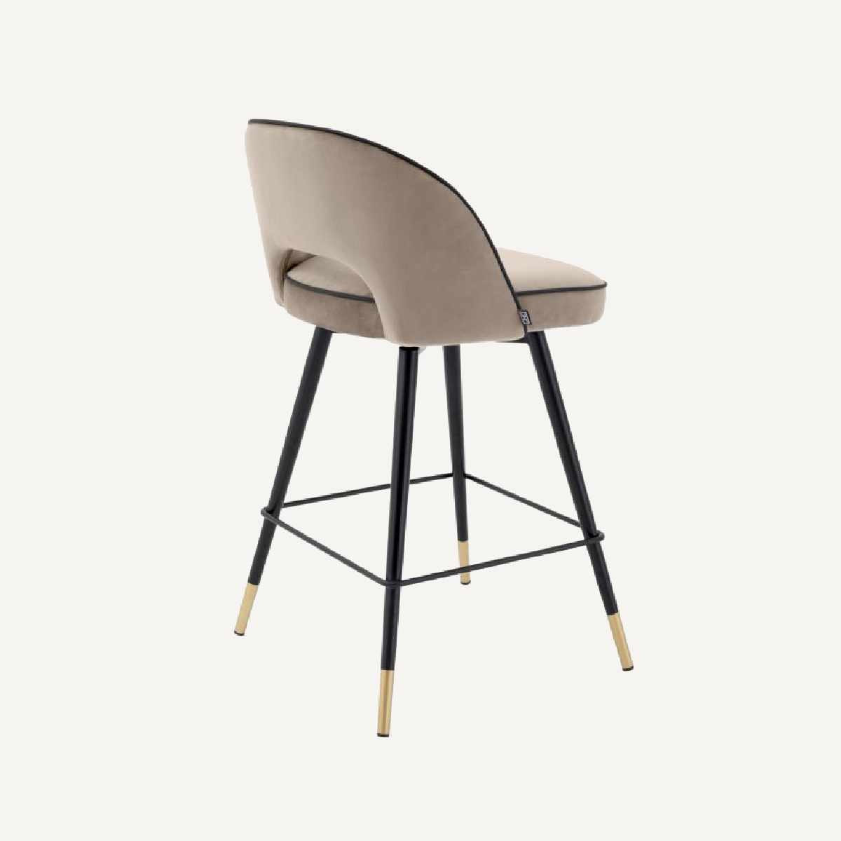 Chaise de comptoir en velours greige (lot de 2)