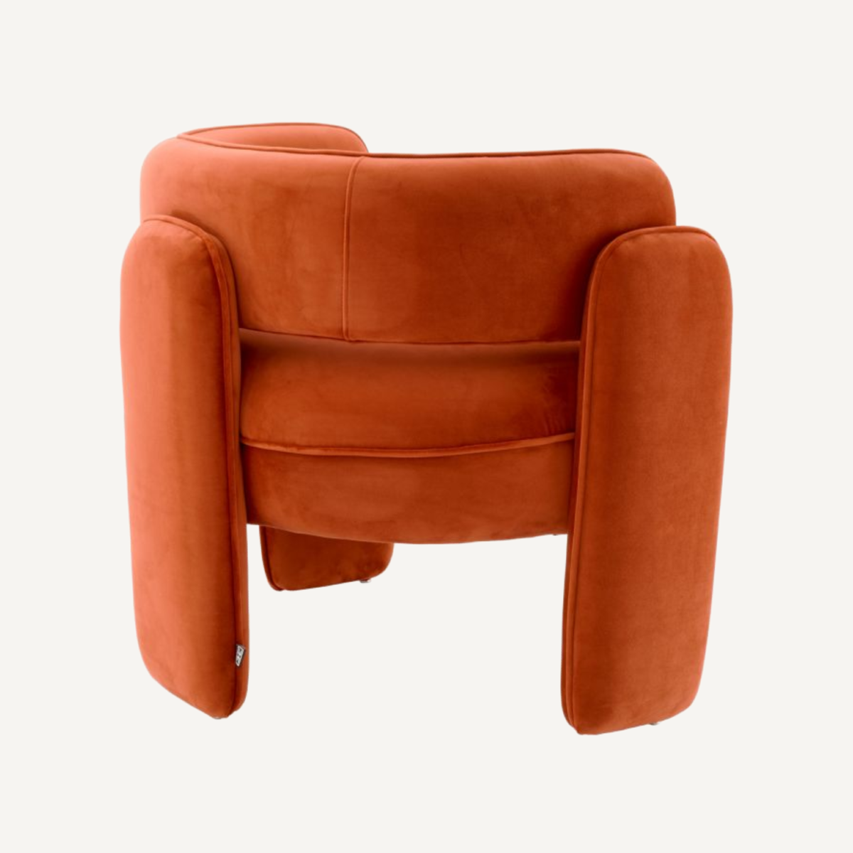 Fauteuil en velours orange