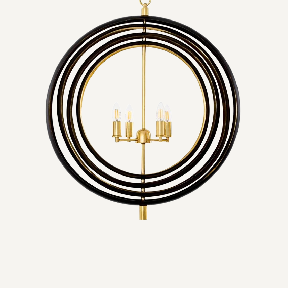 Lustre en bronze et laiton poli