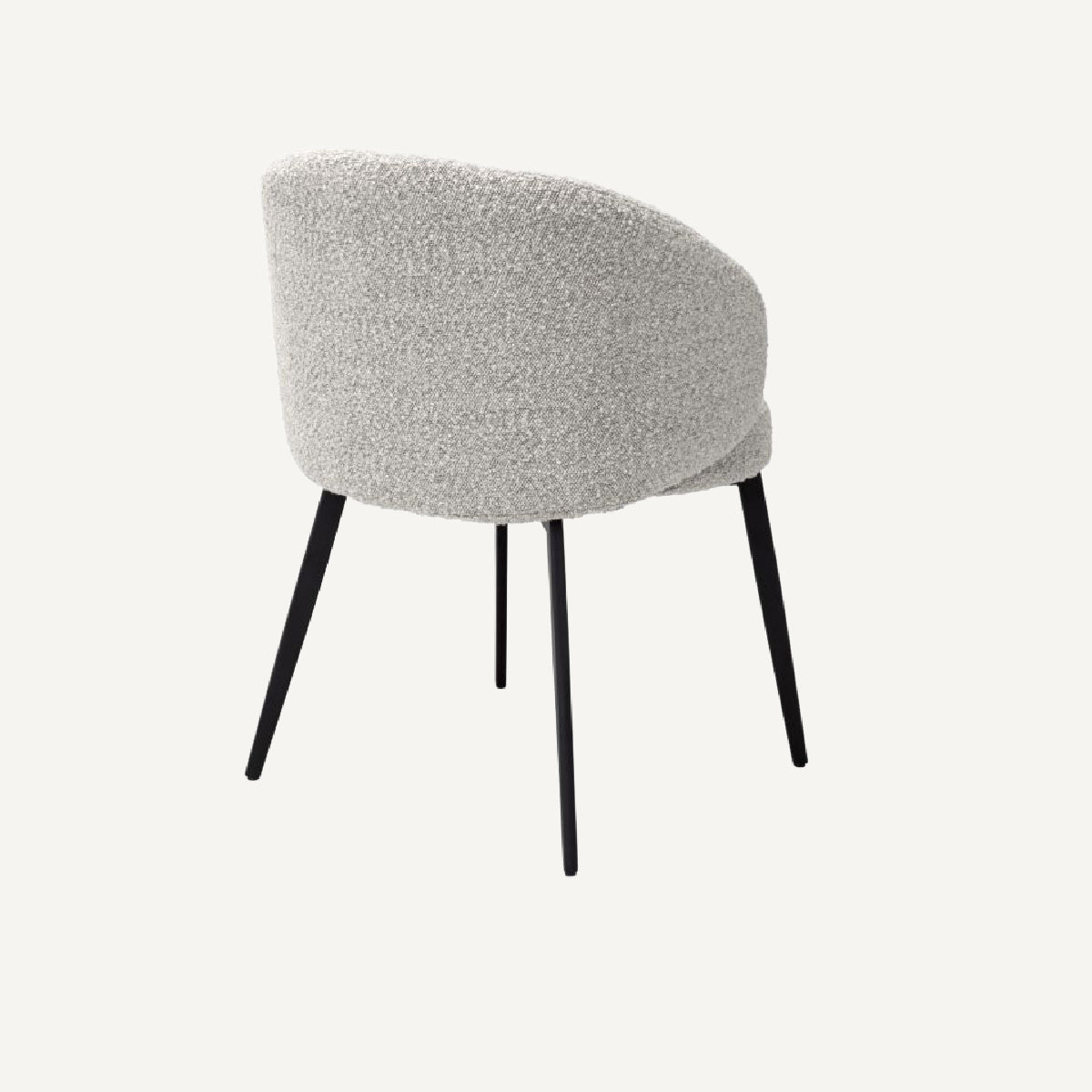 Chaise de salle à manger avec accoudoirs bouclé gris (lot de 2)