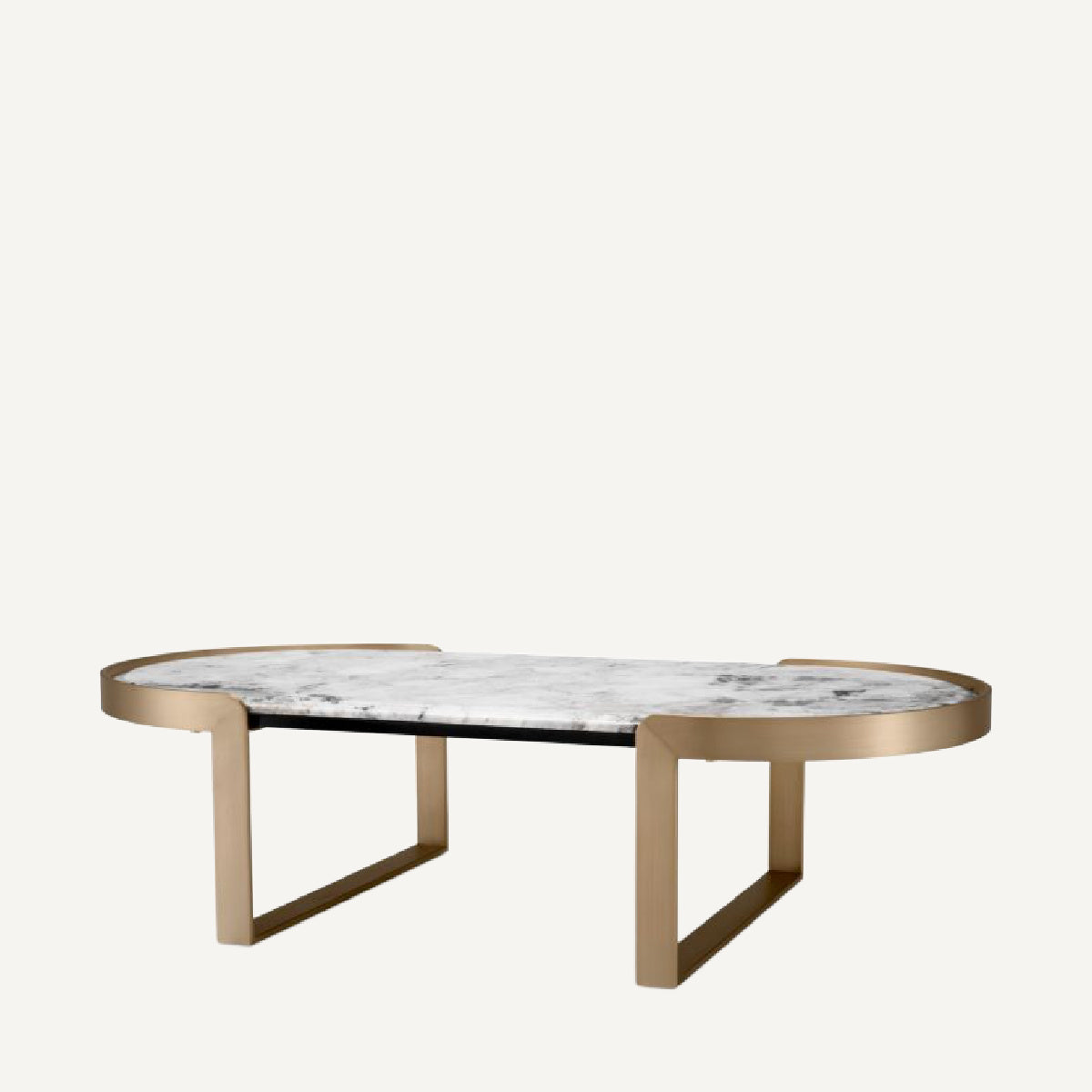 Table basse dorée en marbre
