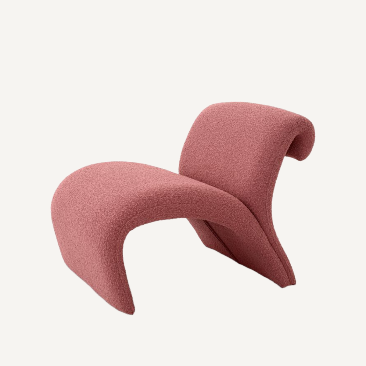 Fauteuil bouclé rose