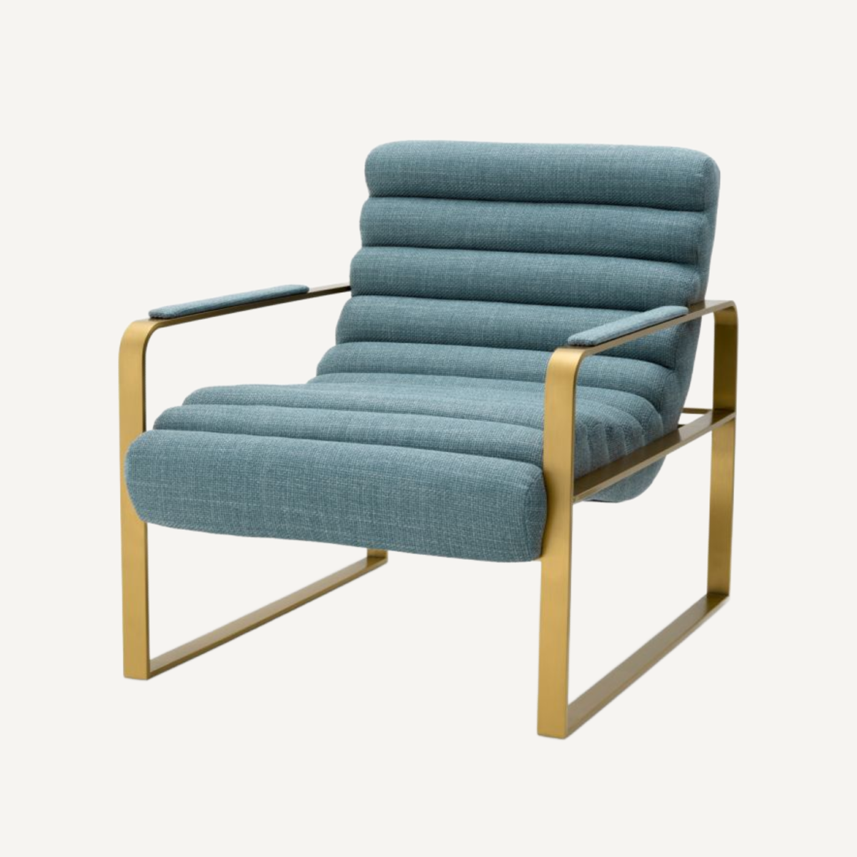 Fauteuil en tissu bleu mer