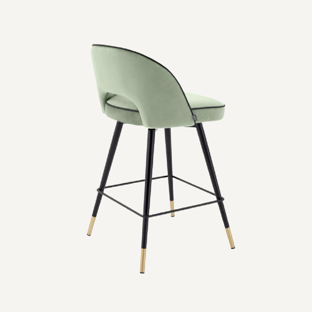 Chaise de comptoir en velours vert (lot de 2)