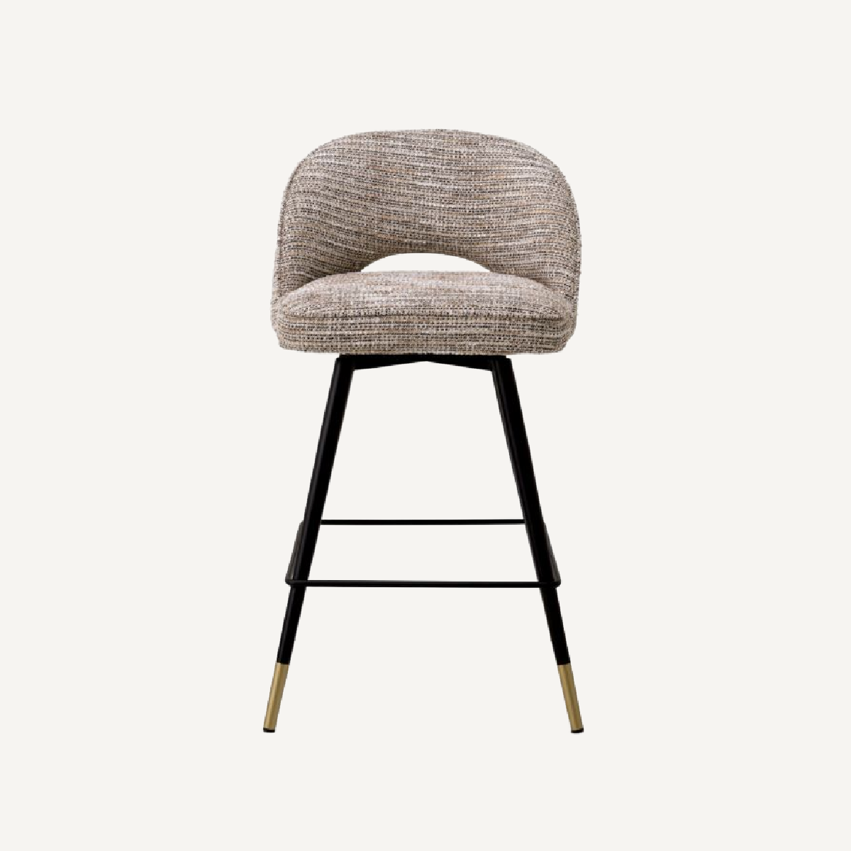 Chaise de comptoir en tissu beige (lot de 2)