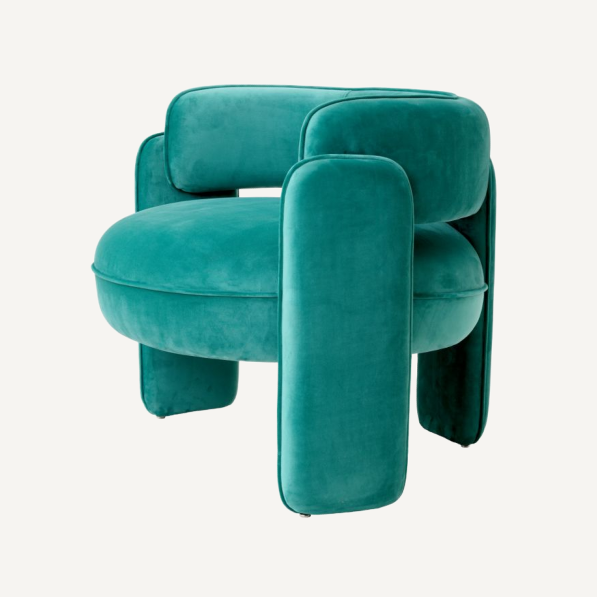 Fauteuil en velours turquoise