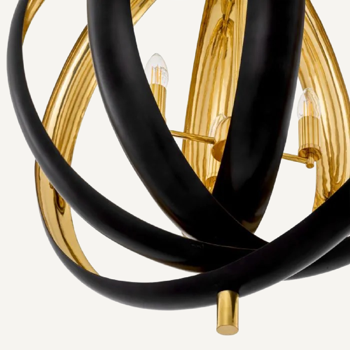 Lustre en bronze et laiton poli