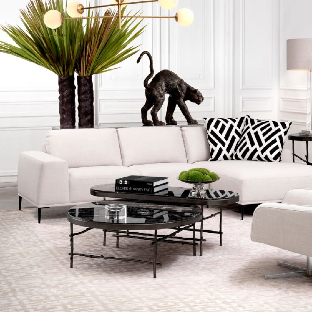 Table basse en marbre noir