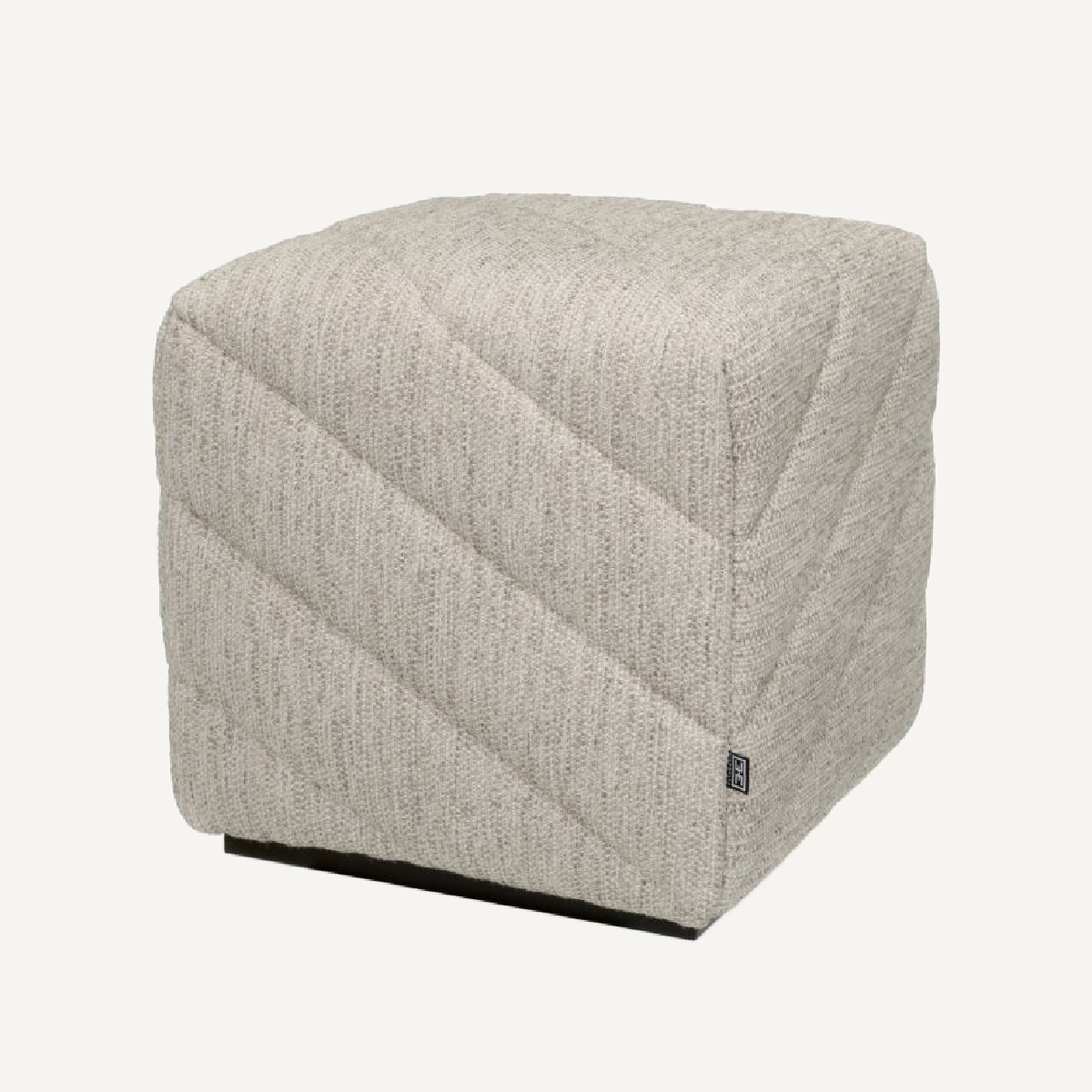 Pouf en tissu greige
