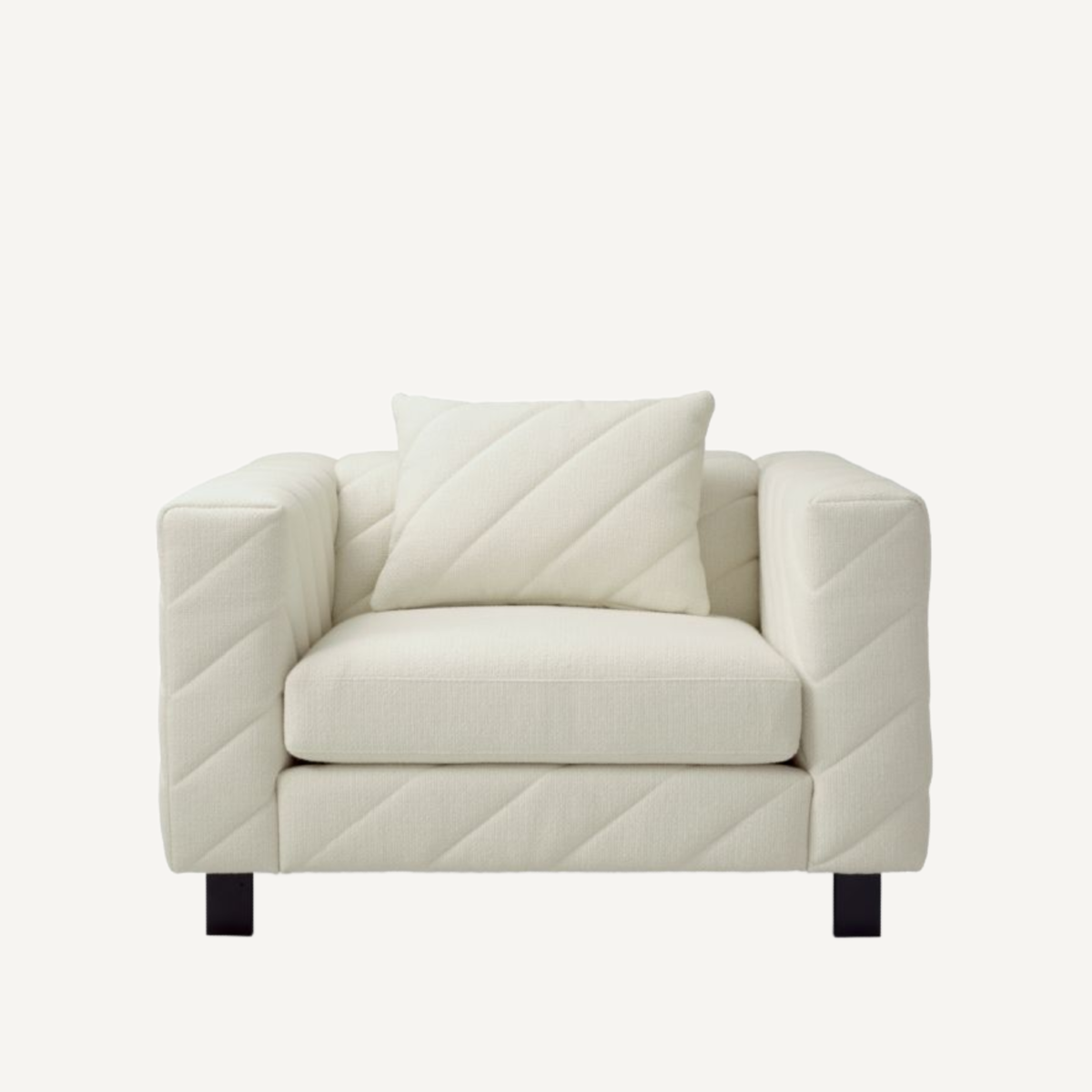 Fauteuil en tissu crème