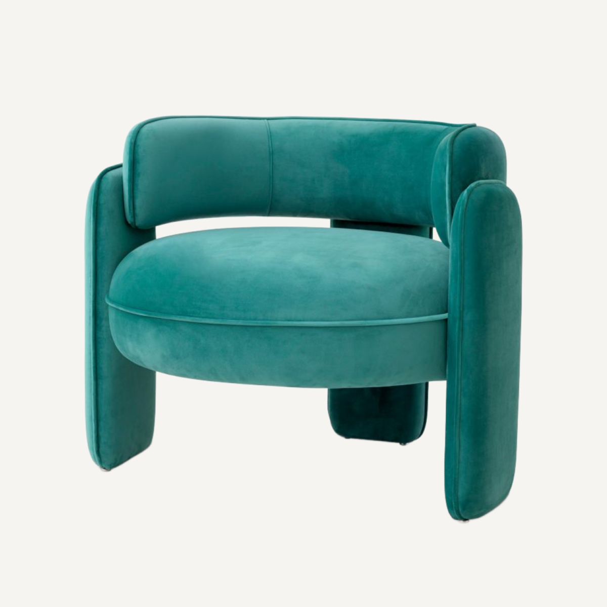 Fauteuil en velours turquoise