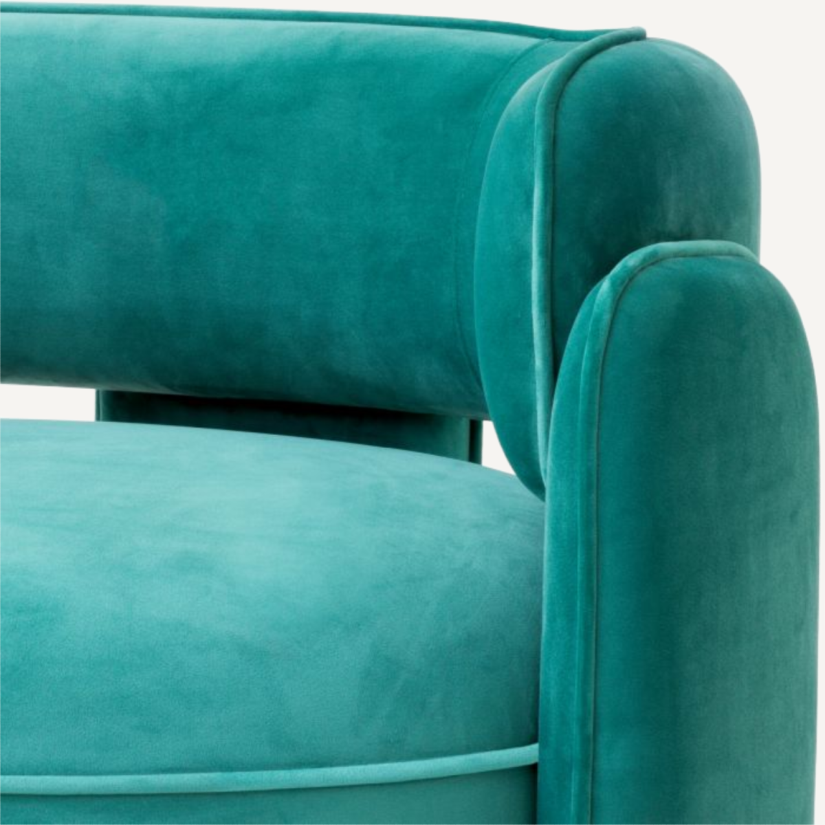 Fauteuil en velours turquoise