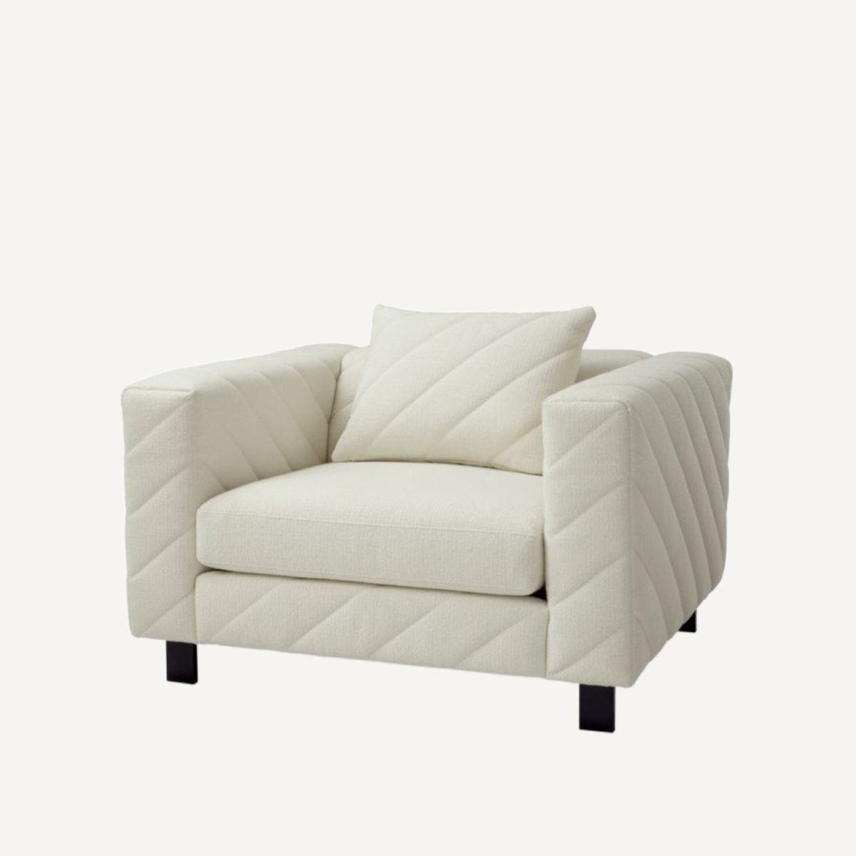 Fauteuil en tissu crème