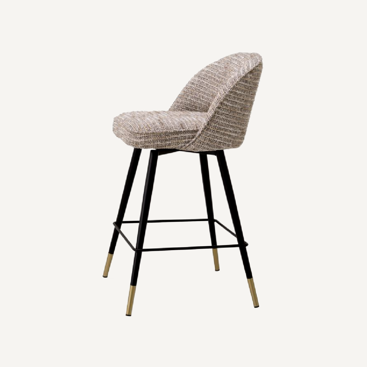 Chaise de comptoir en tissu beige (lot de 2)