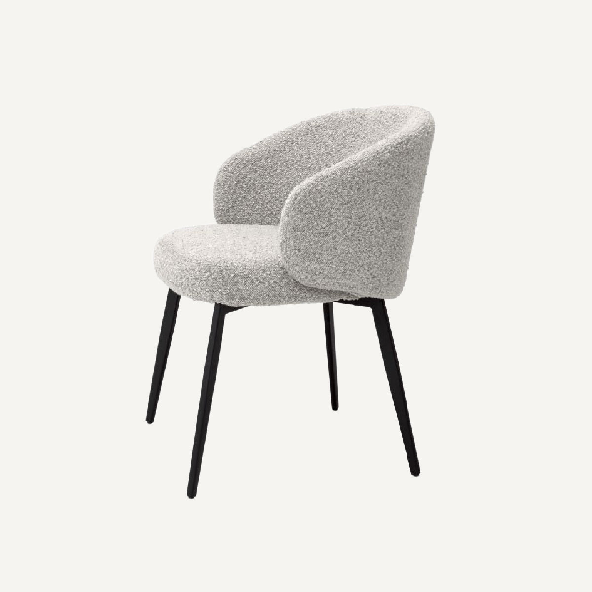 Chaise de salle à manger avec accoudoirs bouclé gris (lot de 2)