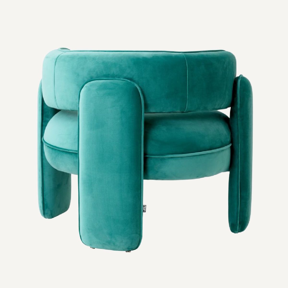 Fauteuil en velours turquoise