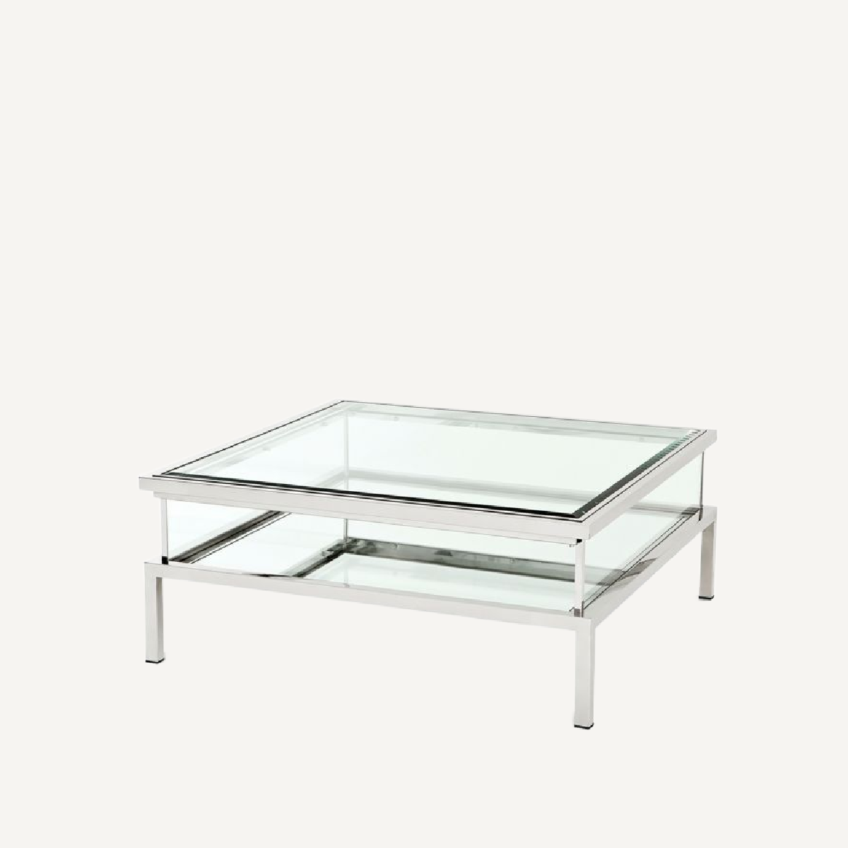 Table basse carée argentée