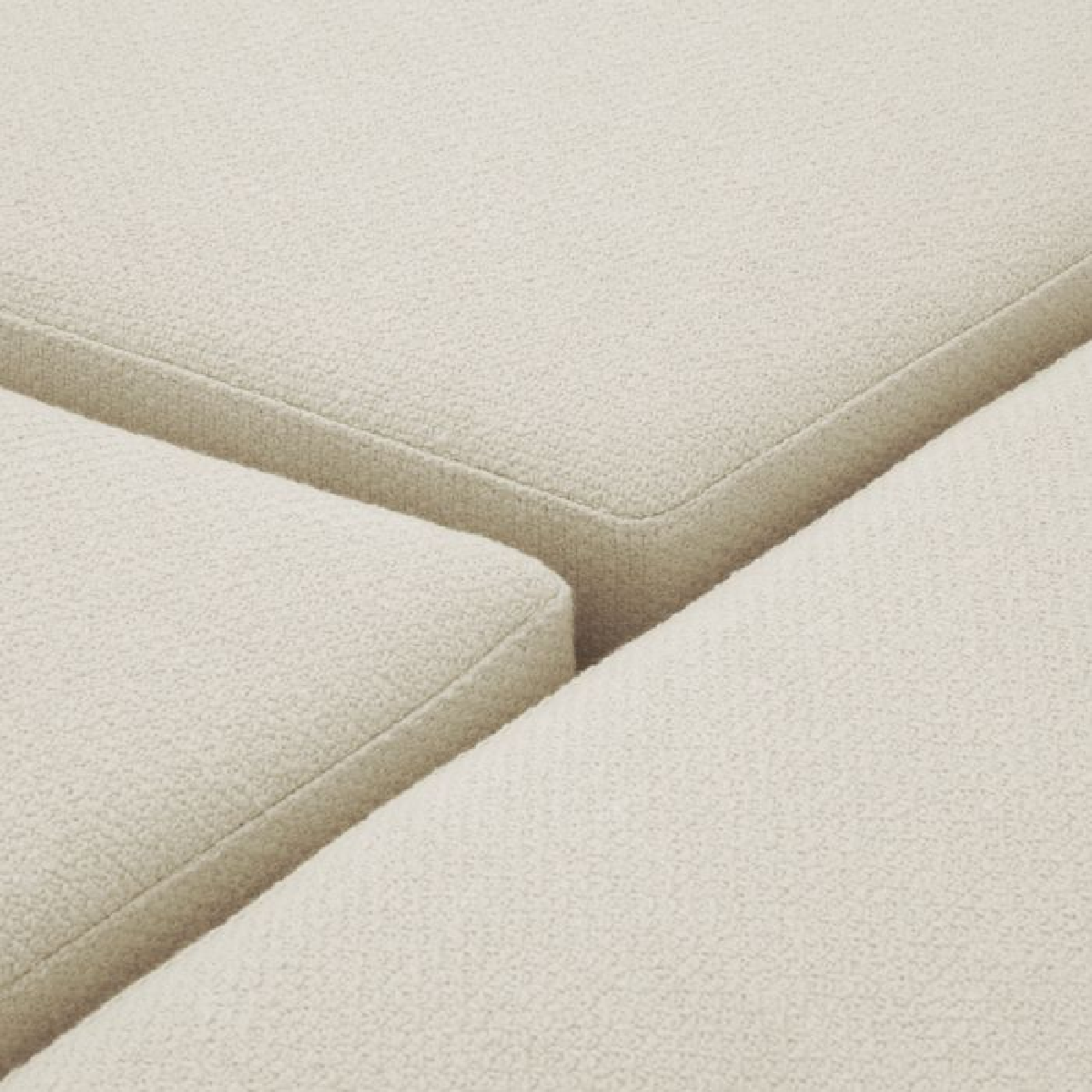 Pouf en tissu crème (lot de 3)