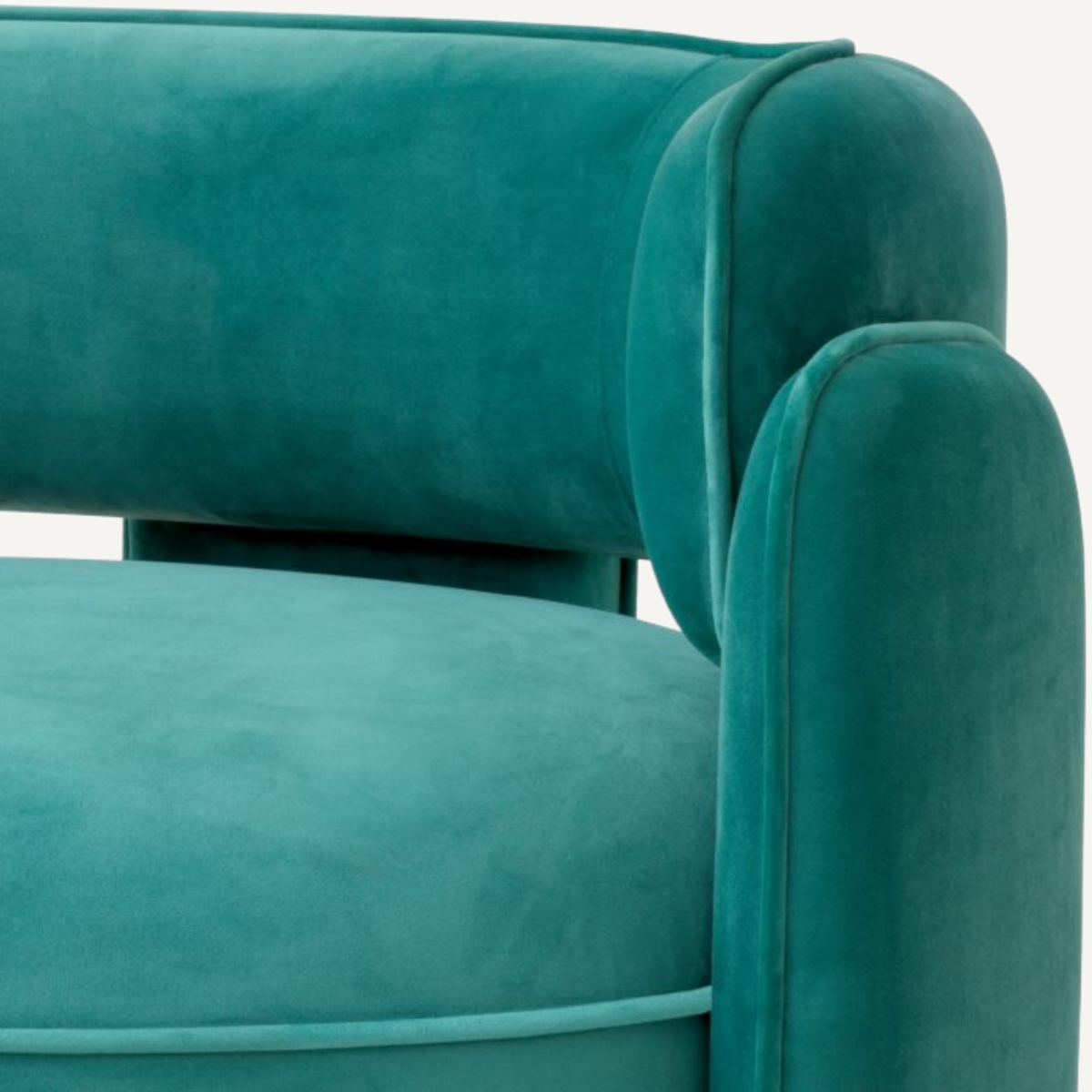 Fauteuil en velours turquoise