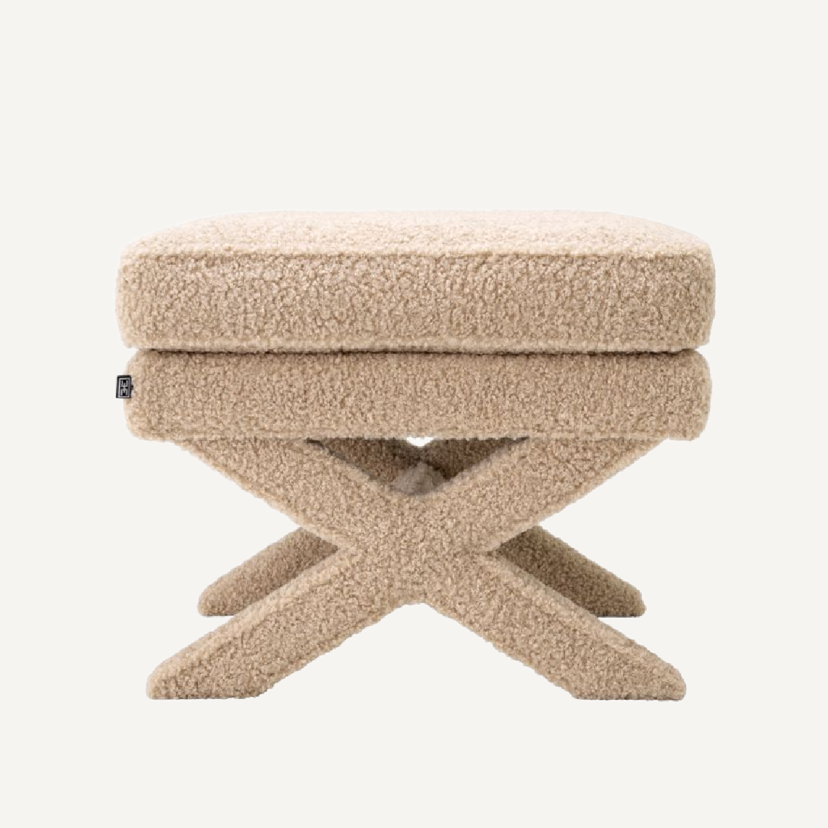 Pouf molletonné sable