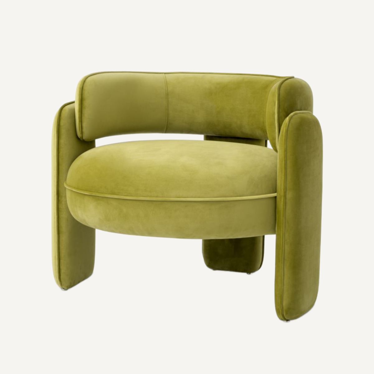 Fauteuil en velours vert