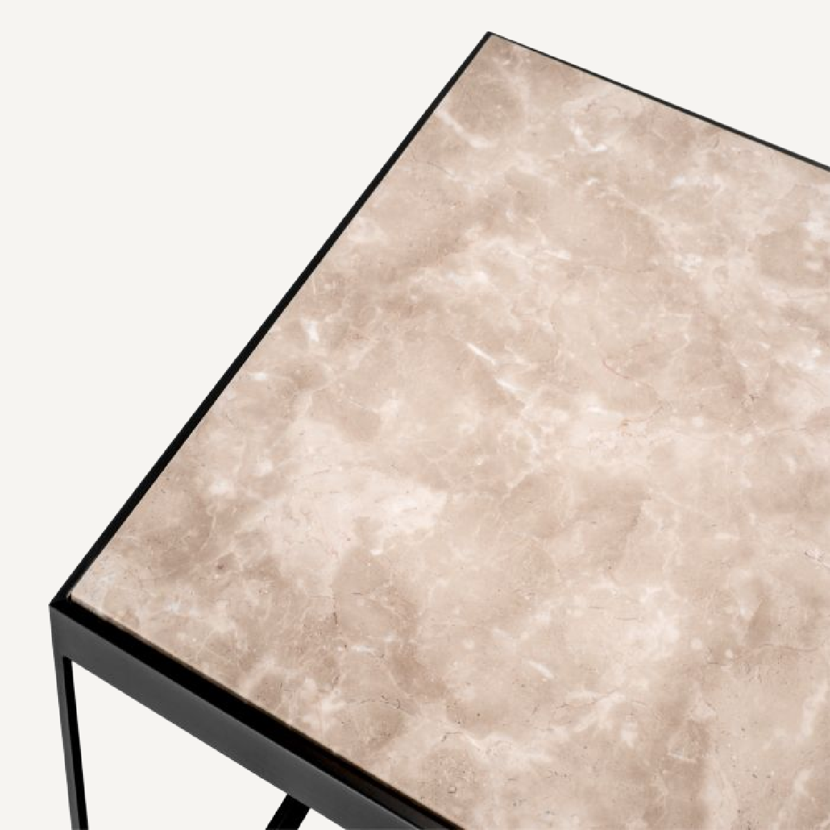 Table d'appoint en bronze et marbre beige Quinta