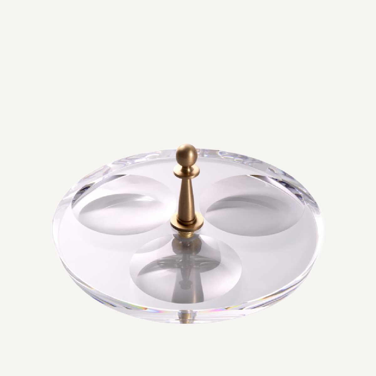 Plateau en verre transparent