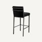 Chaise de bar en bronze et velours noir