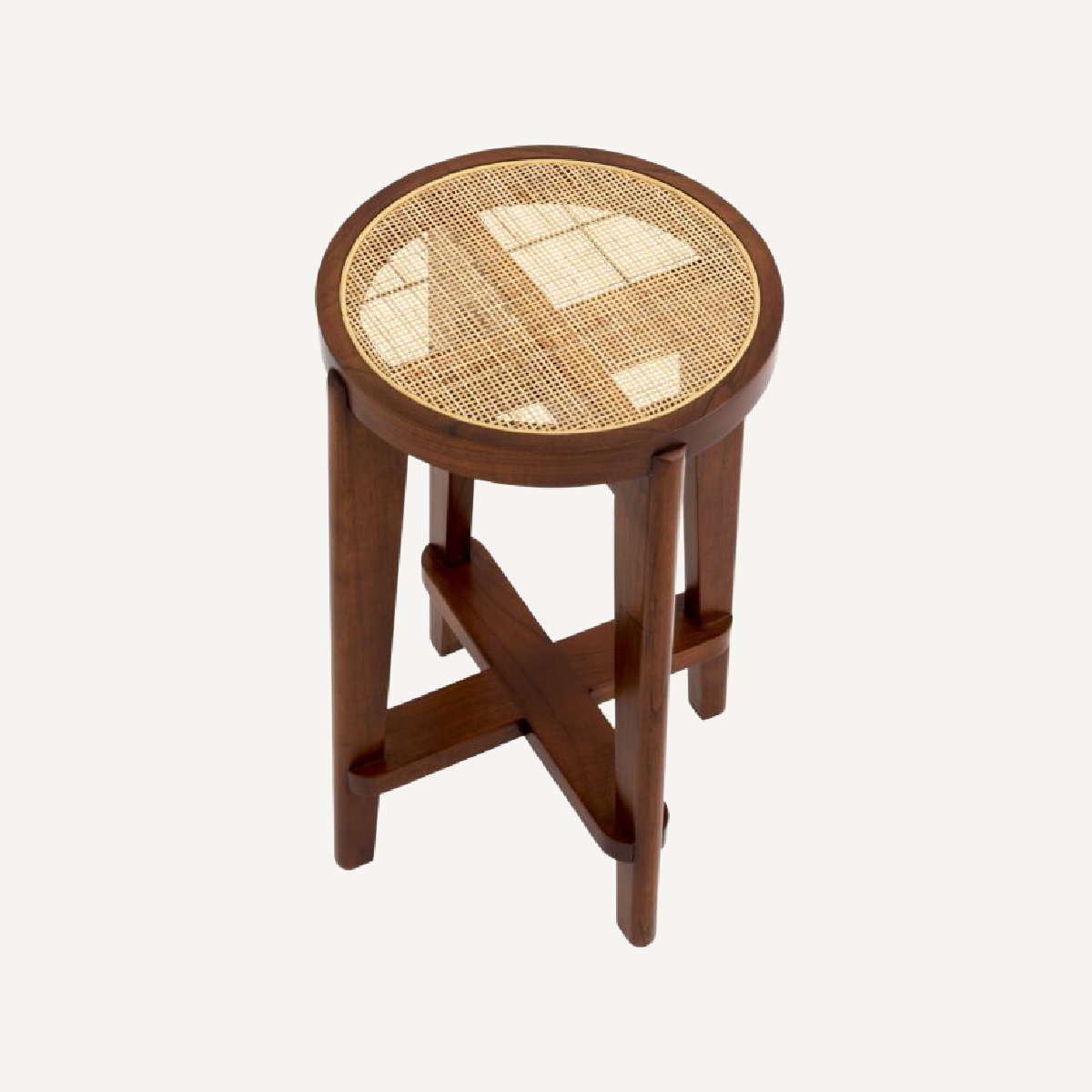 Tabouret de bar marron en rotin S