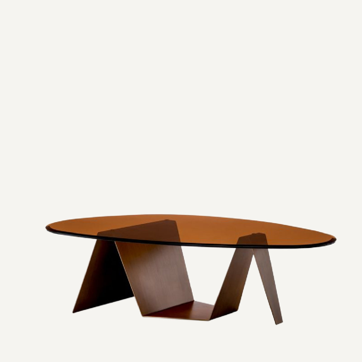 Table basse en verre brun