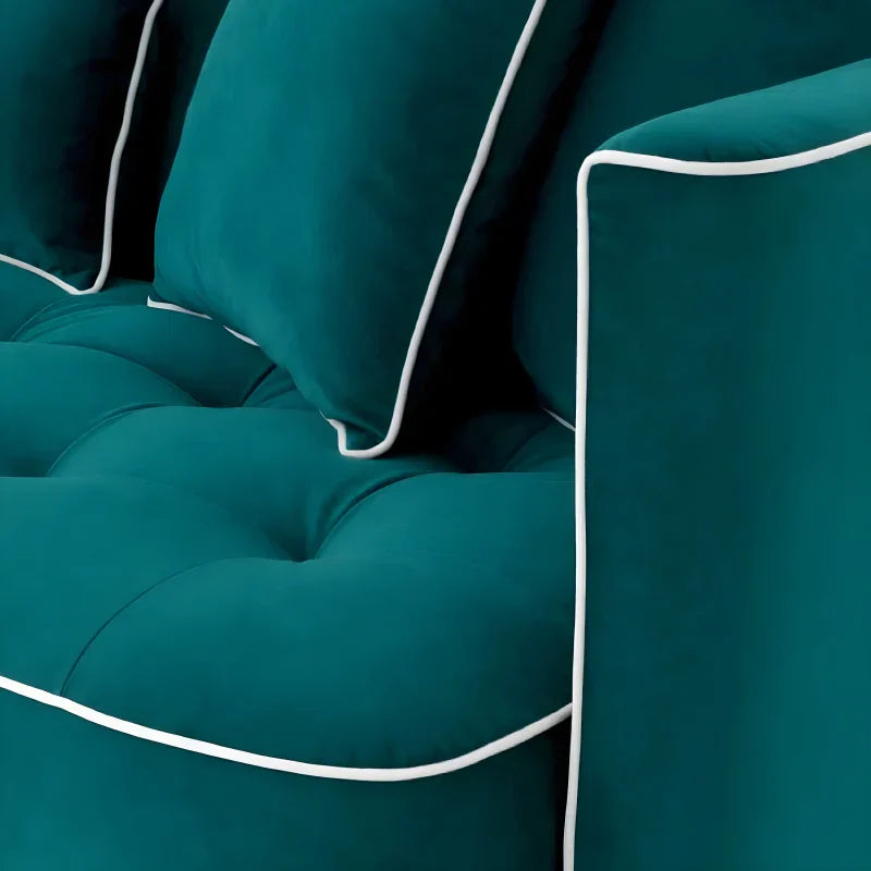 Canapé 3 places en velours turquoise