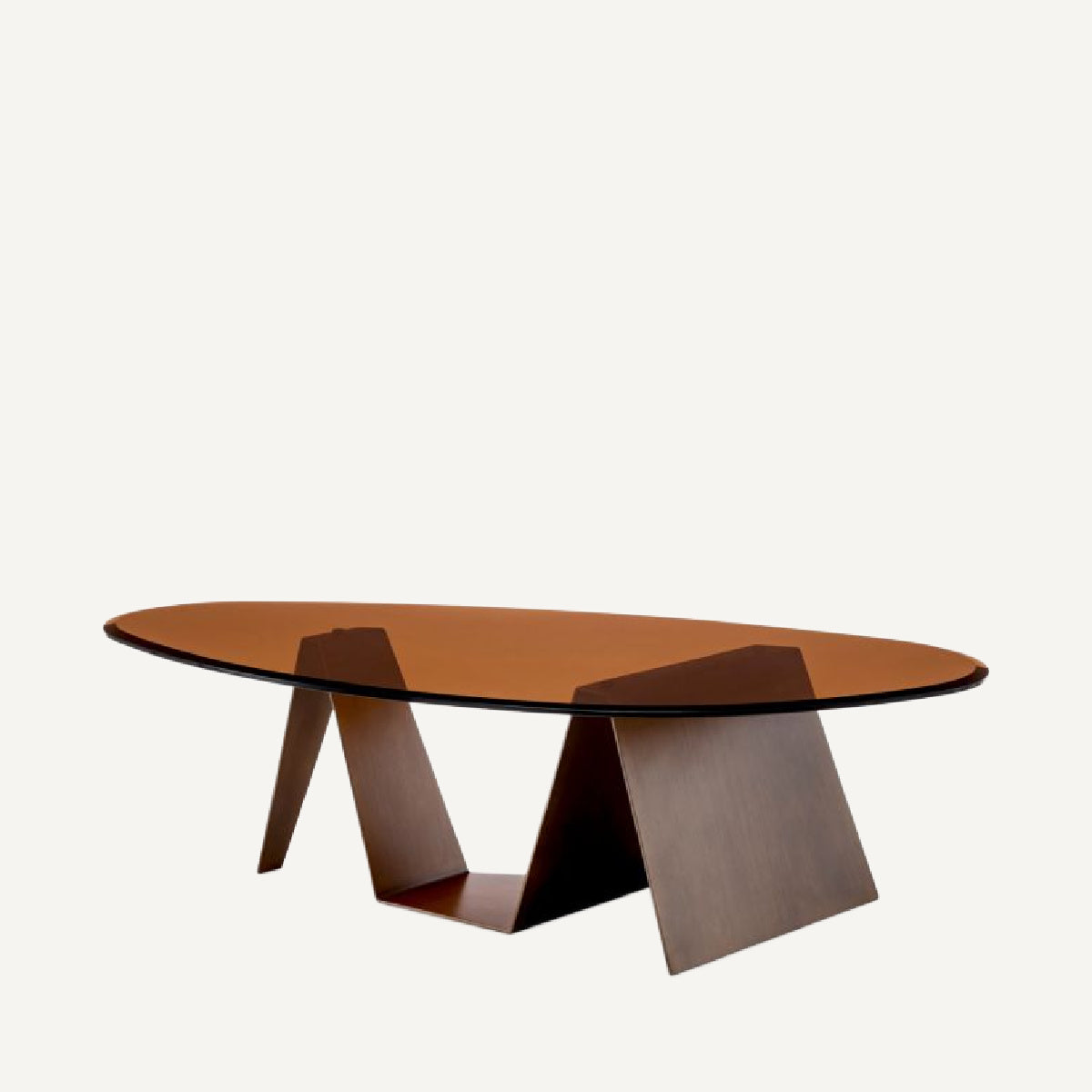 Table basse en verre brun