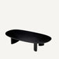 Table basse organique en bois noir