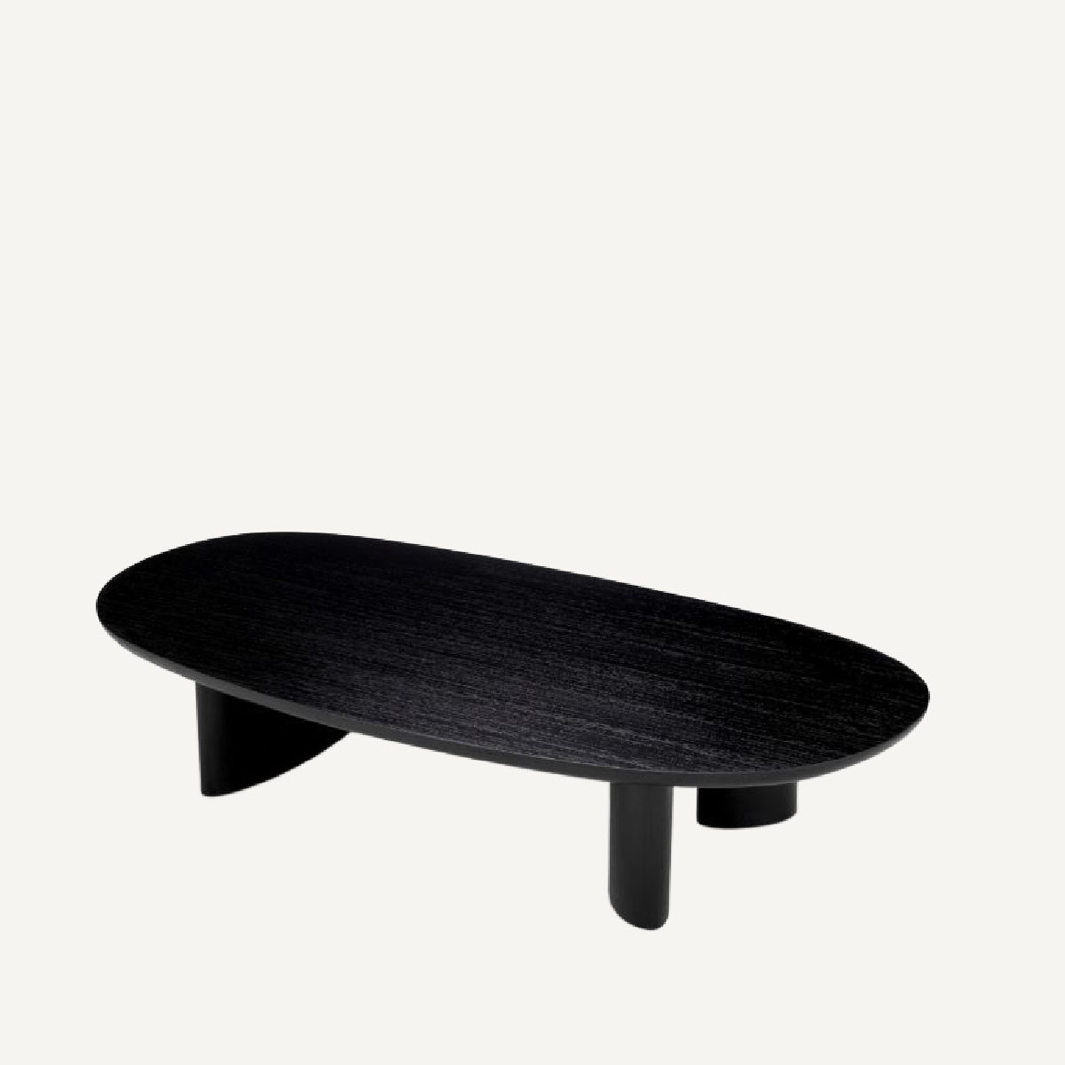 Table basse organique en bois noir