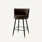 Chaise de comptoir en velours marron