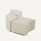 Pouf en tissu crème (lot de 3)