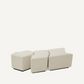 Pouf en tissu crème (lot de 3)