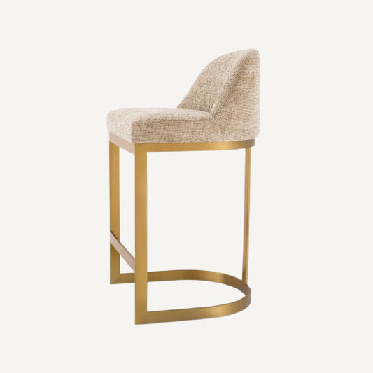 Chaise de comptoir en tissu sable