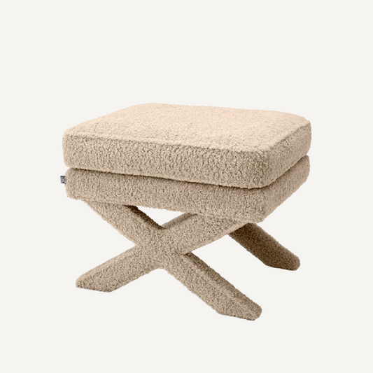 Pouf molletonné sable