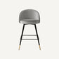 Chaise de comptoir en velours gris clair (lot de 2)