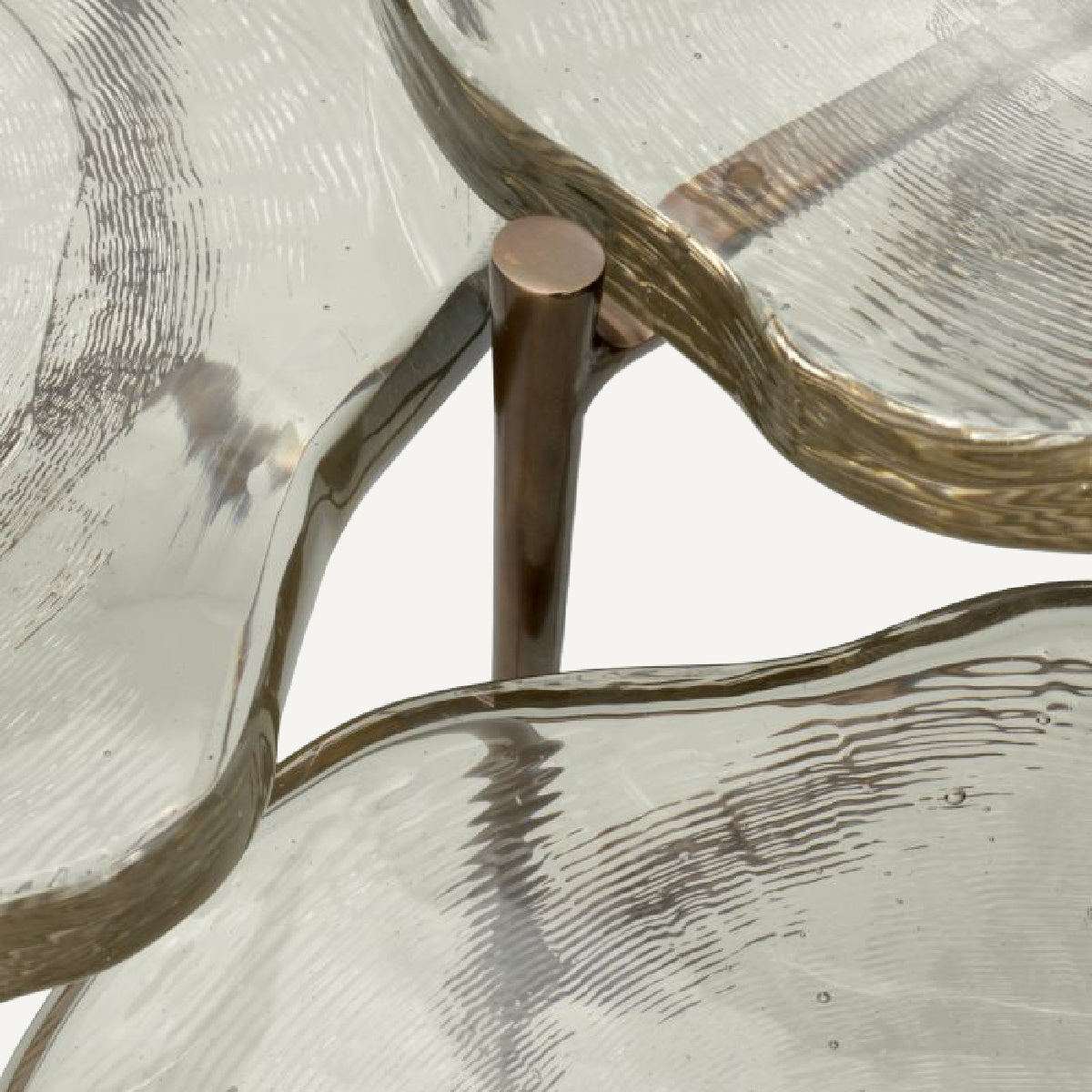 Table basse dorée en verre soufflé (lot de 3)