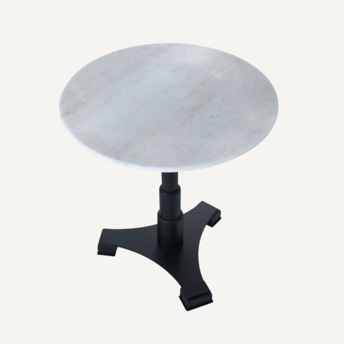 Table ronde extérieure en marbre blanc