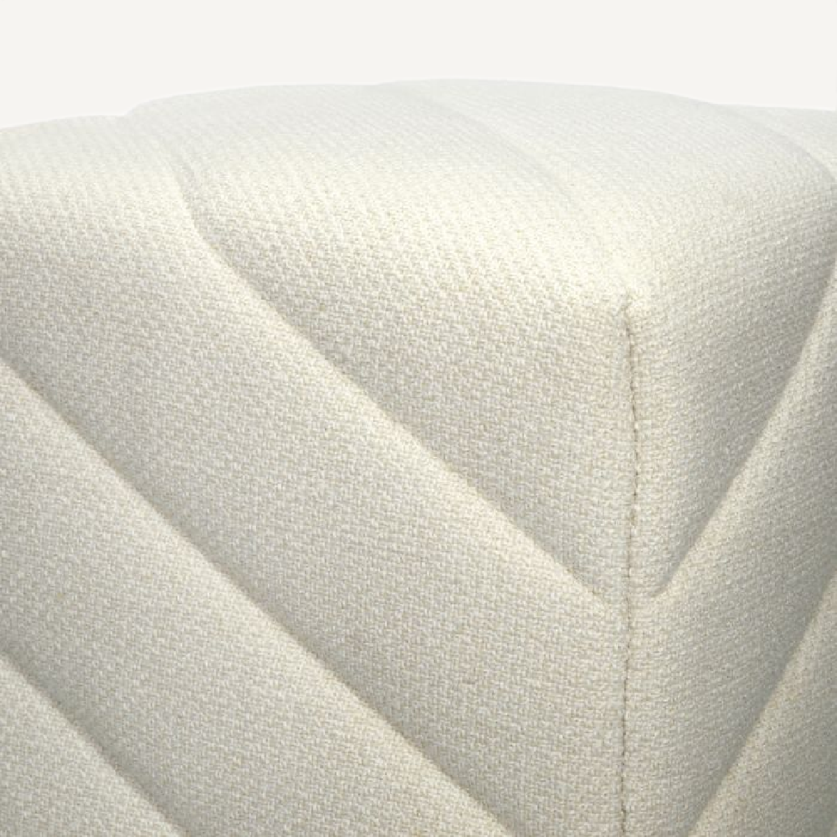 Pouf en tissu crème